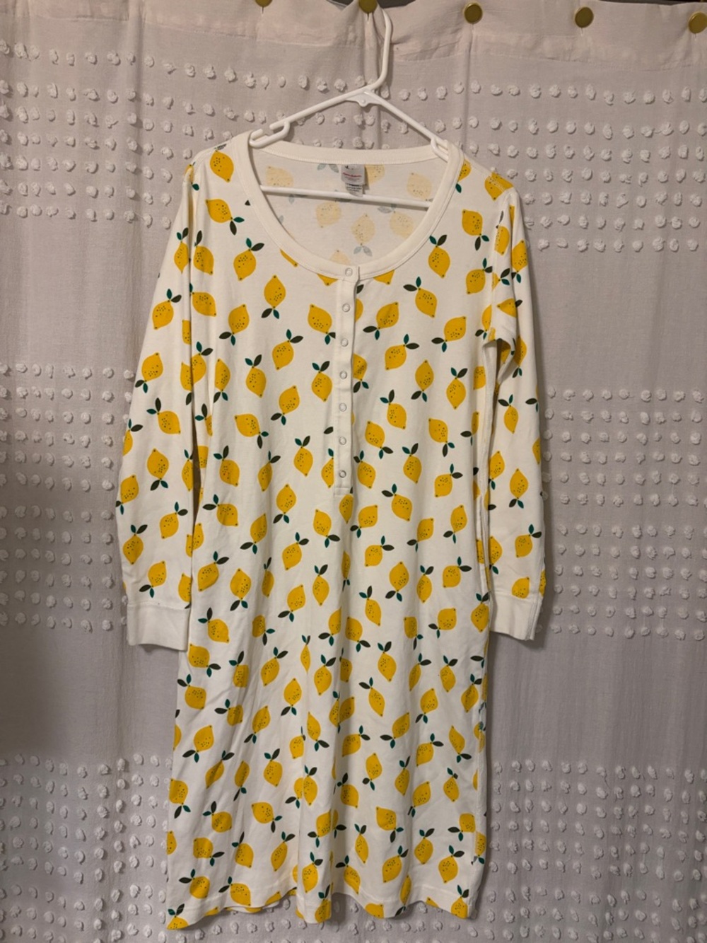 HANNA ANDERSSON White Nightshirt with Yellow Lemon Print